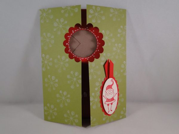 Fancy fold card with Sparkly & Bright also known as proscenium card