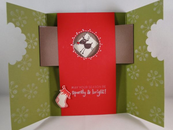 fancy fold card with Sparkly & Bright also known as proscenium card