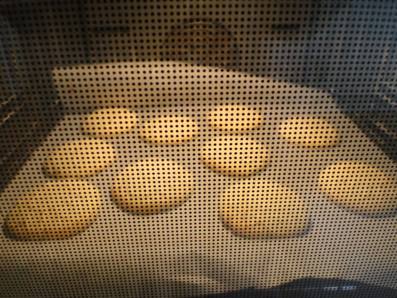 cookies baking in oven