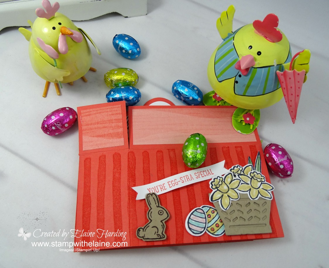 Easter card in a box front view fold flat