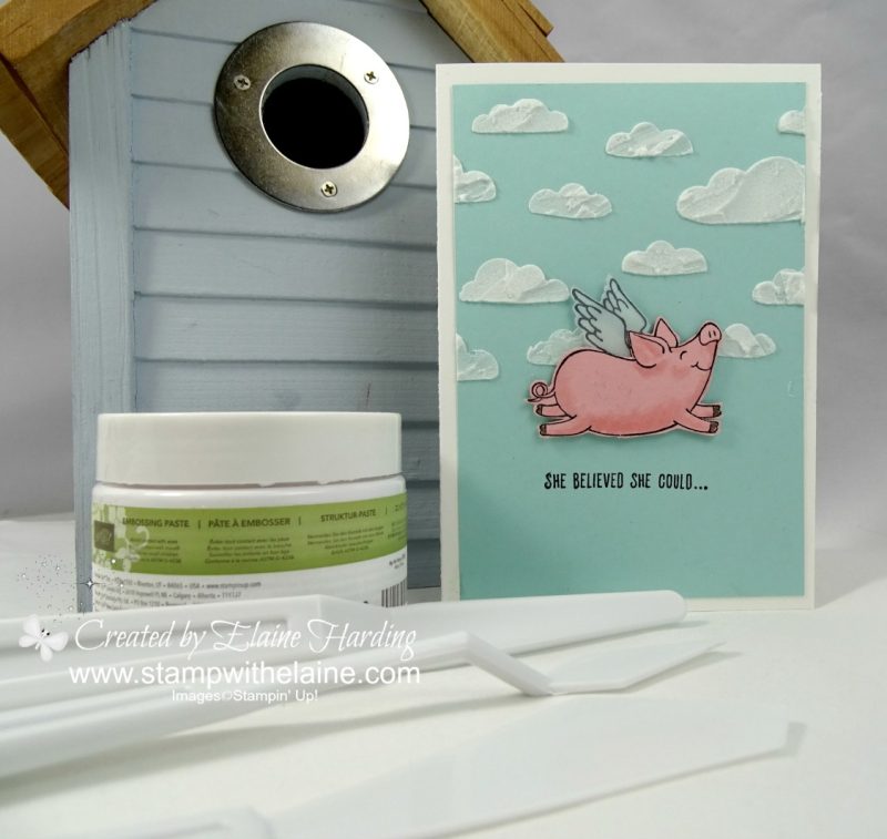 embossed paste with This little piggy