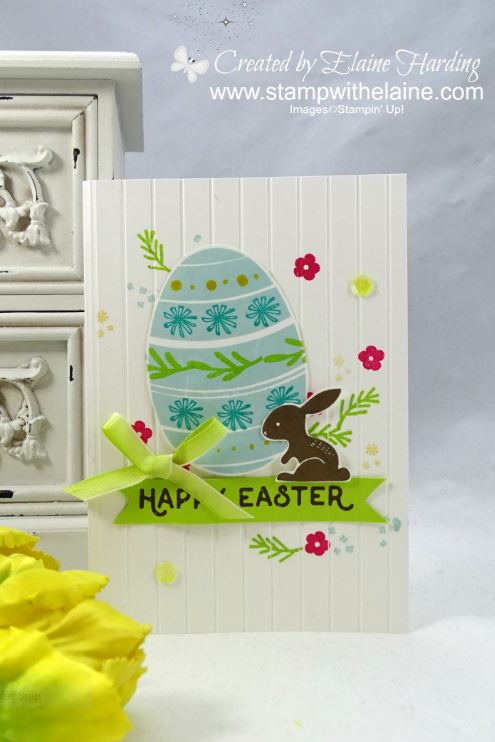 easter card with large egg and chocolate bunny