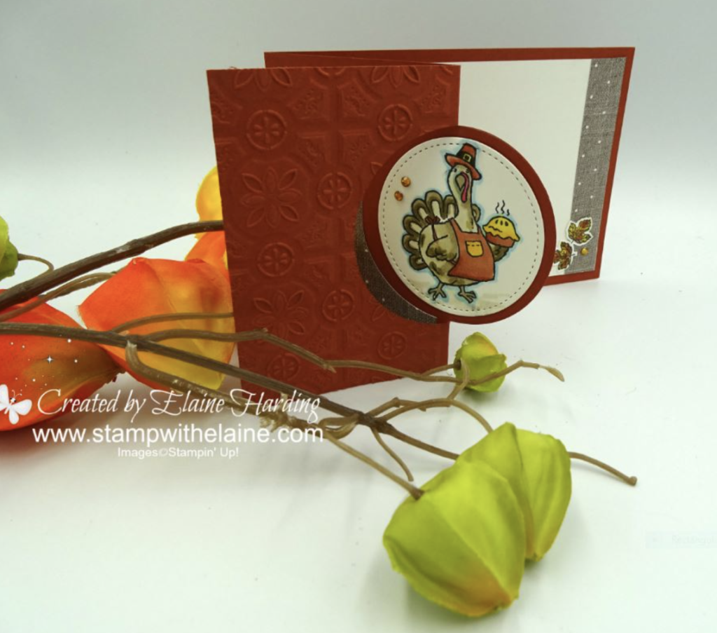 fancy.fold pop out circle card for thanksgiving with Birds of a Feather and To Every Season