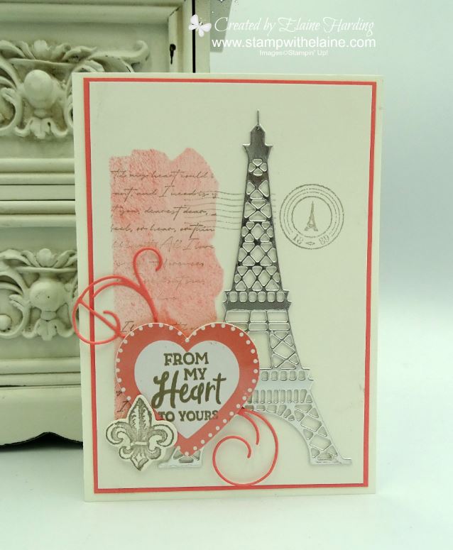 Valentine card with Parisian Beauty and Heartfelt bundle