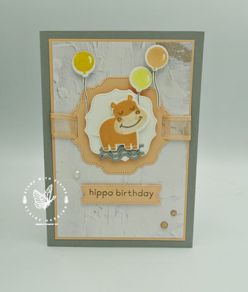 Birthday card Hippo happiness