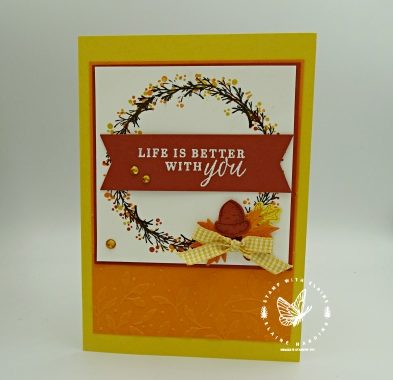 wreath card with ornamental envelops