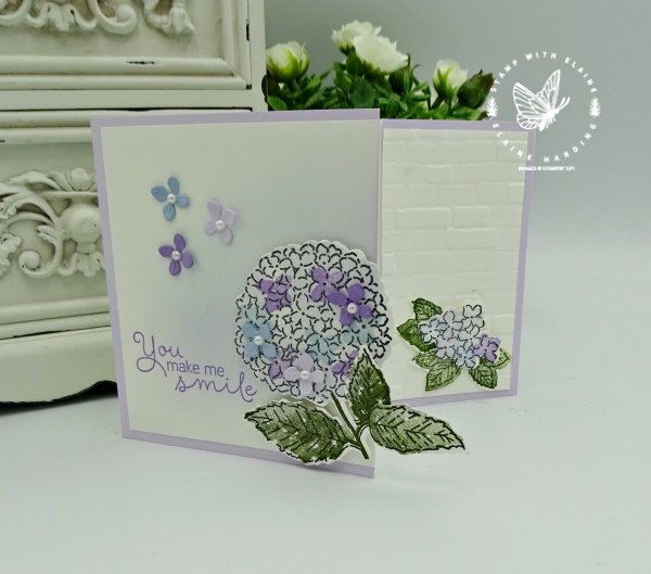 blended shortened card front with Hydrangea Haven Bundle from Stampin' Up!