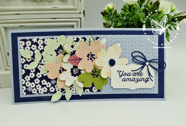 Long thin card made with In Bloom Bundle