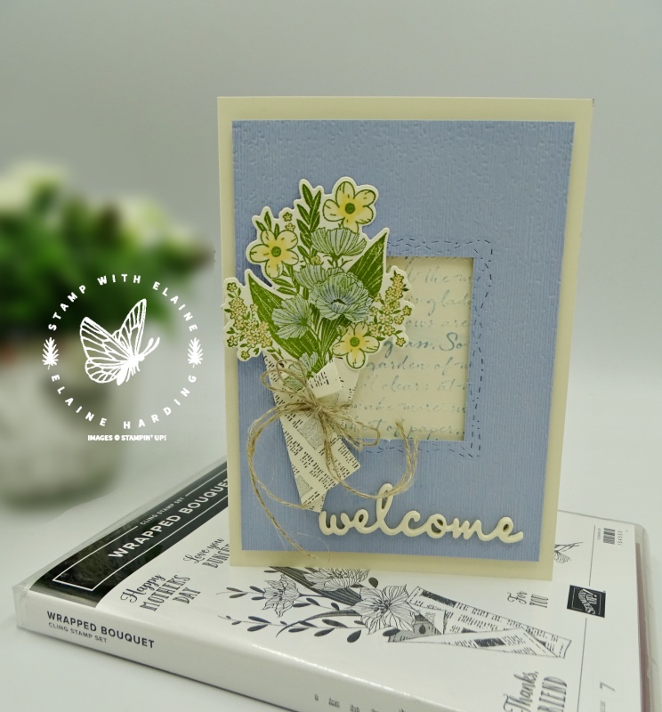 Welcome card with Wrapped Bouquet