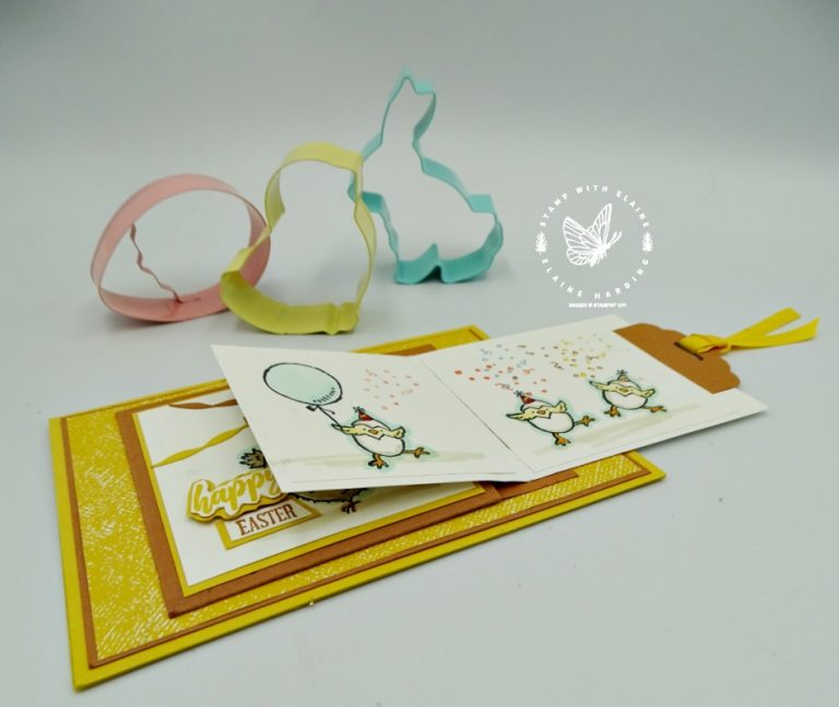 Interactive Easter Card with pull and flip mechanism - Stamp with Elaine