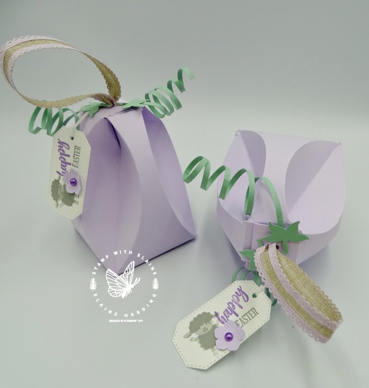 Tall Easter curved treat box with leaves and tendrils