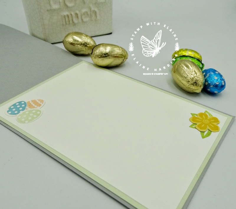 Inside the main card base of Easter fun fold card 