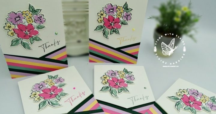 new in color floral card hand penned