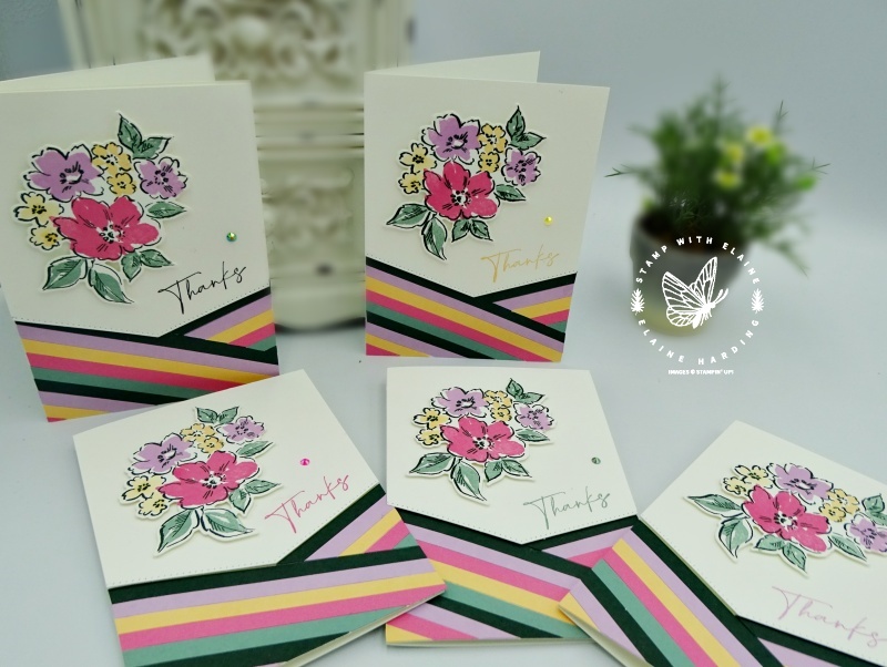 floral card using the new in colors