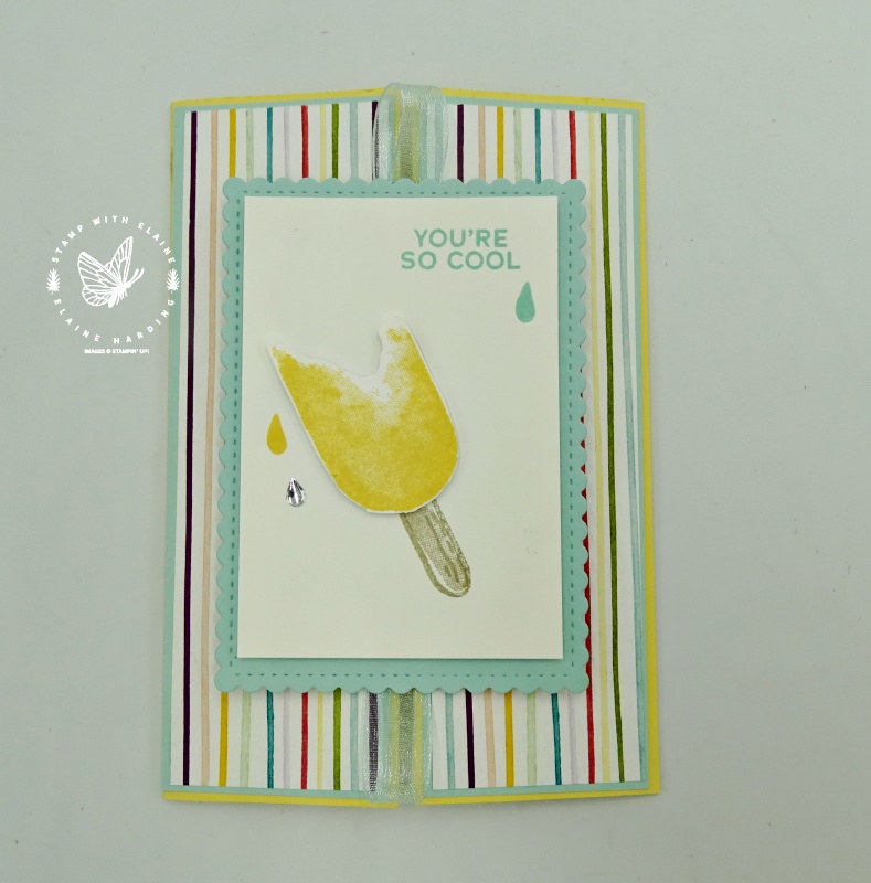 gatefold card with slide and lock mechanism with ice lollly