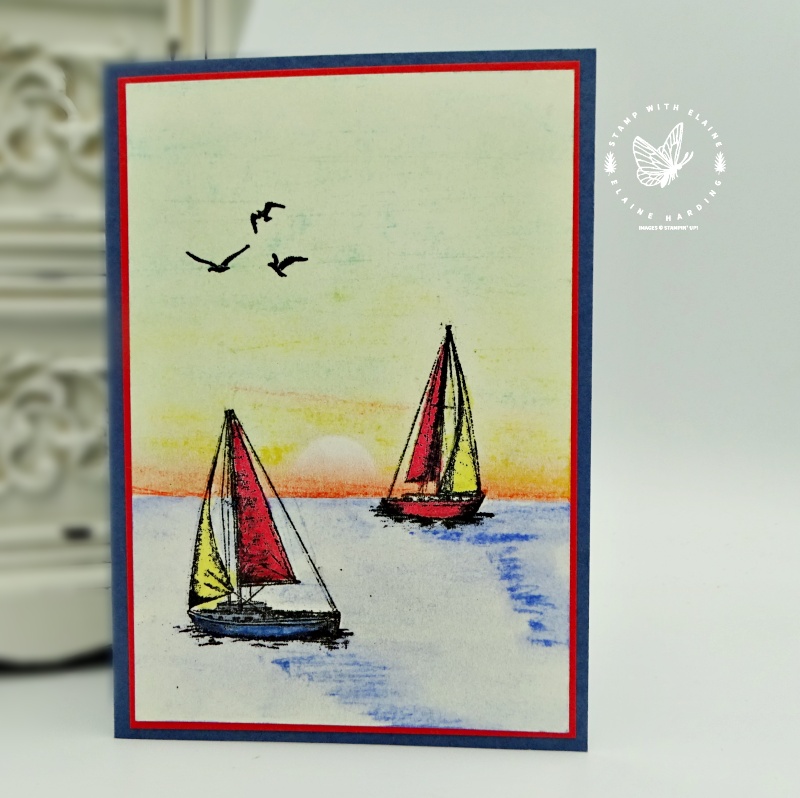 pastel techniques with Sailing Home stamps