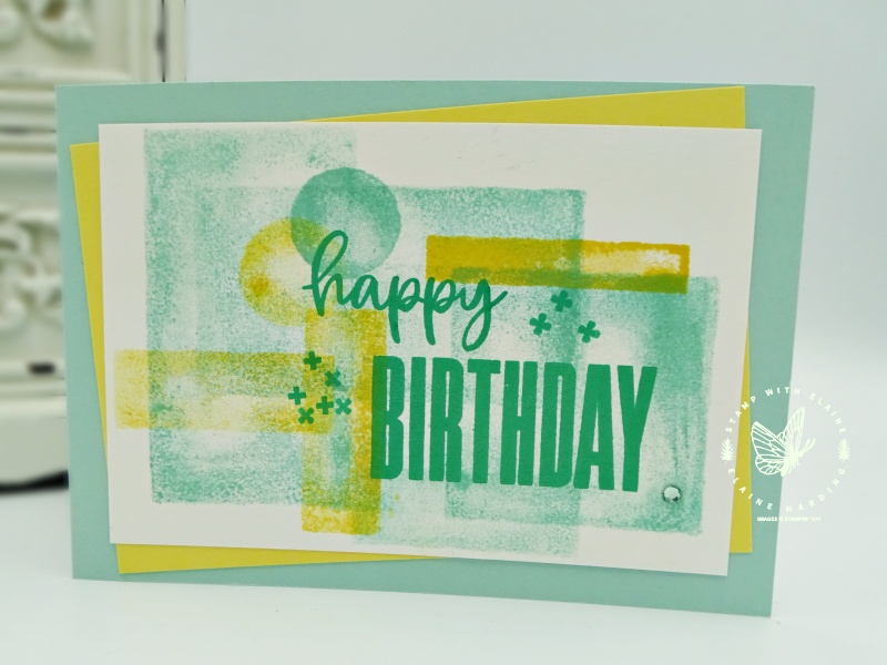 simply stamped card using Watercolor Shapes stamps