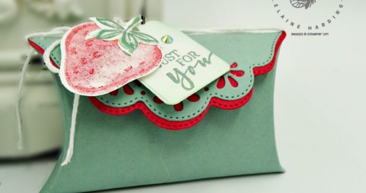 pretty pillow box with sweet strawberry bundle