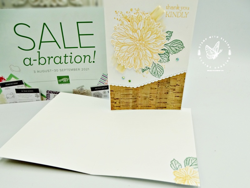 inside of floral thank you card with Delicate dahlias sale-a-bration 21