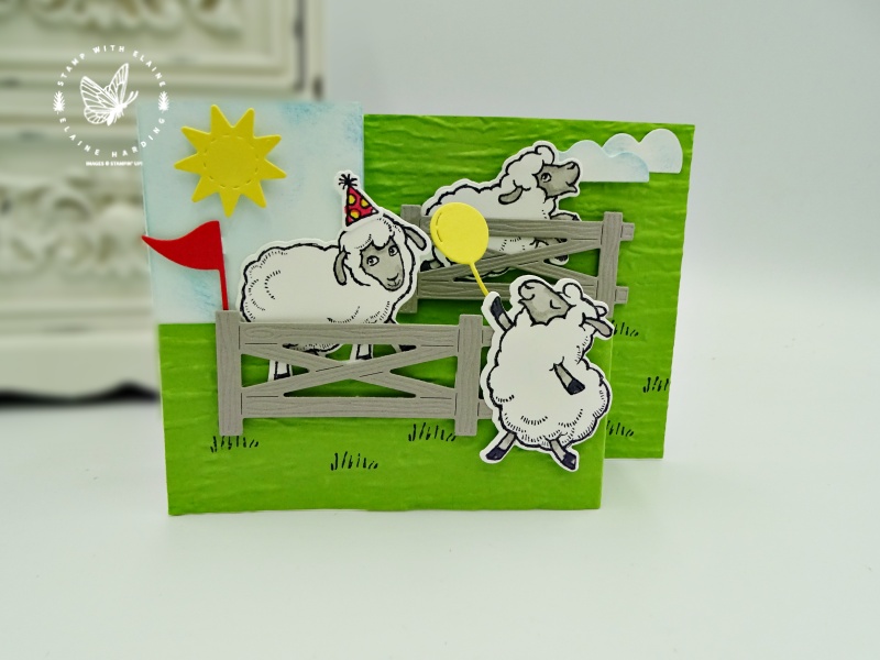 fancy fold card with counting sheep