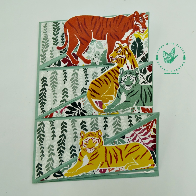 triple easel card in closed position with Wild Cats bundle