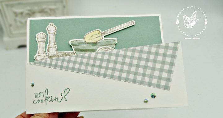 dutch door fancy fold card with What's Cookin'