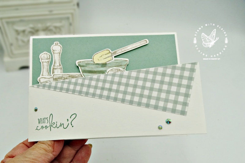 dutch door fancy fold card with What's Cookin'