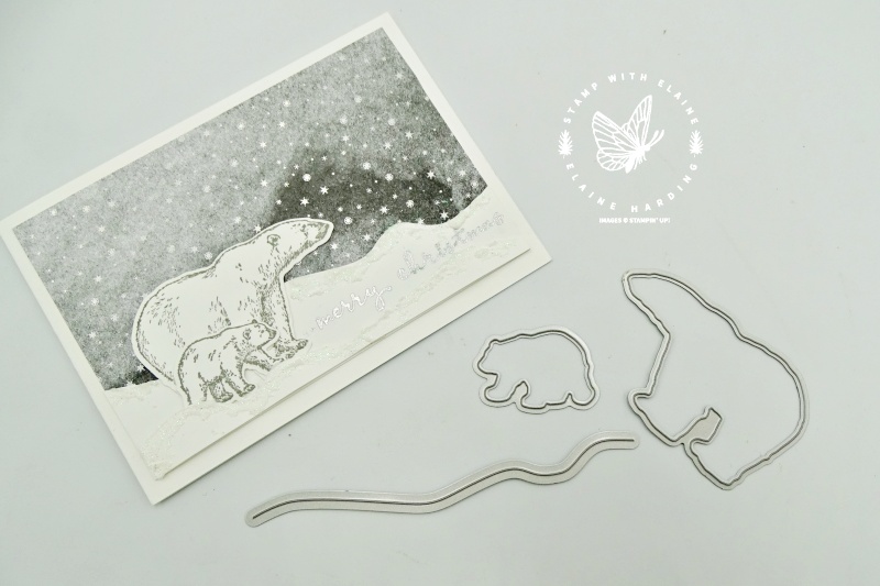 christmas card with polar bears dies