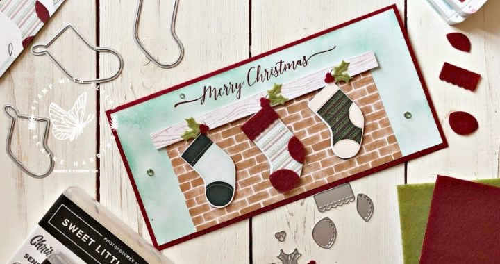 long slim christmas card with Sweet Little Stockings