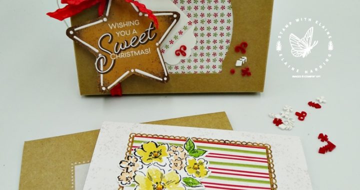 altered Memories & More card with Gingerbread & Peppermint