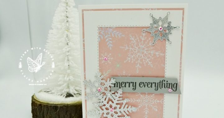 clean and simple christmas card with Merry Snowflakes