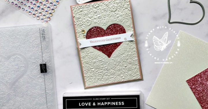 easel valentine card with Bouquet of Love Hybrid embossing folder