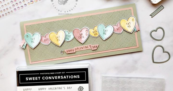long slim valentine card with Sweet Conversations