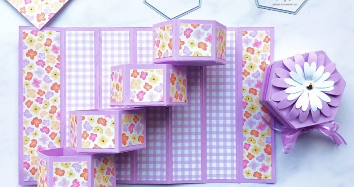 easter hexagonal steperper box with Beautiful shapes