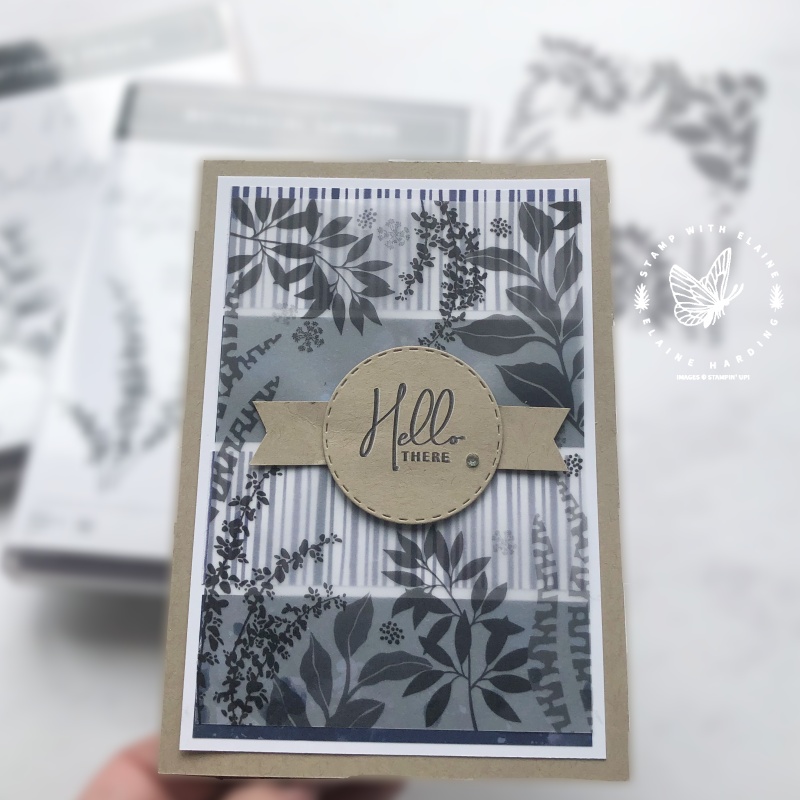 simply layered card with Nature's Prints