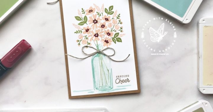 clean simple kraft notecard with Bottled Happiness