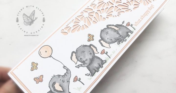 slimline card with Elephant Parade