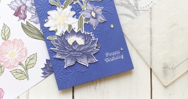Birthday card with Wonderful World Orchid Oasis