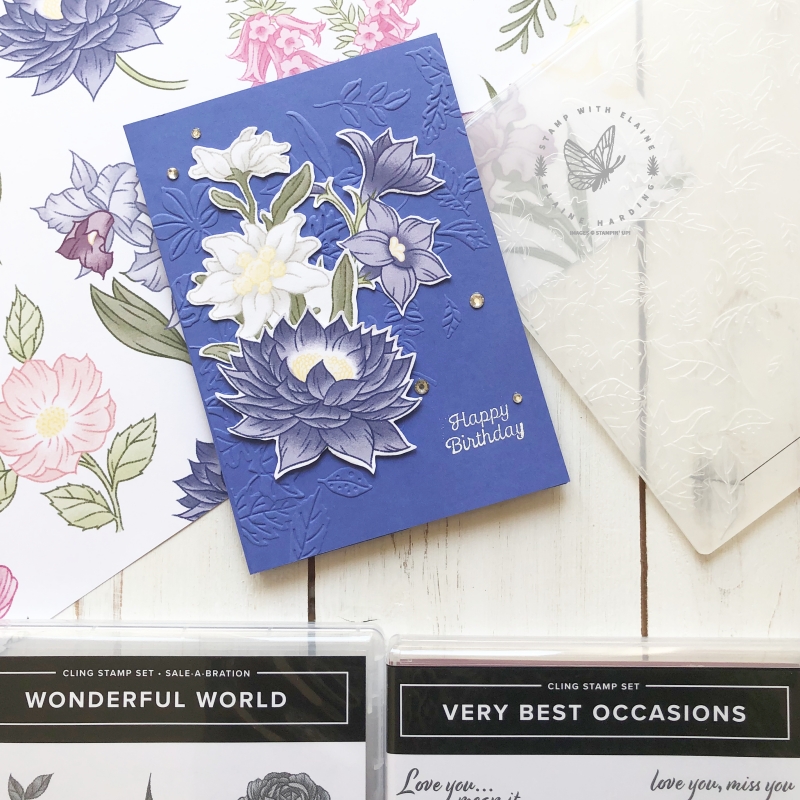 birthday card in Orchid Oasis with Wonderful World from Sale-a-bration Jul-Aug 2022