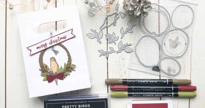 Christmas gift bag with Pretty Birds