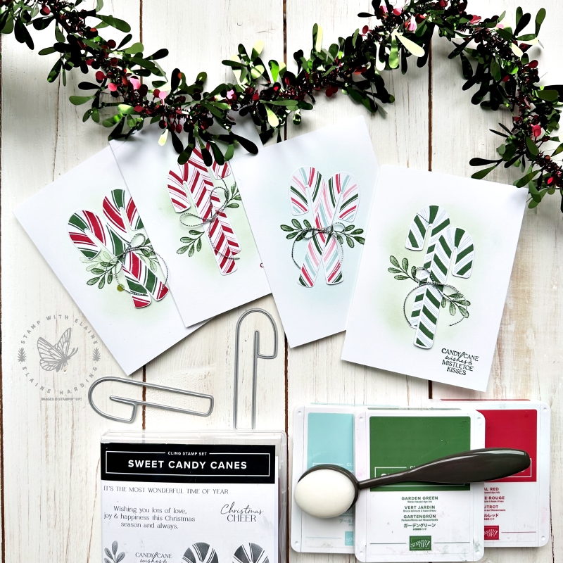Basic White clean simple card with Sweet Candy Cane Bundle