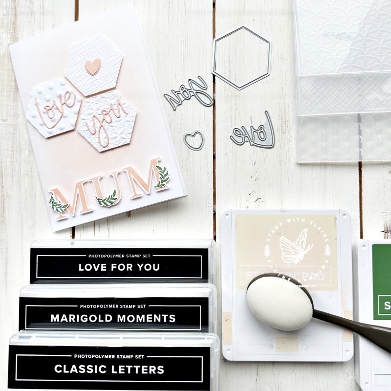 Embossed Mother's Day Card with hexagons  and Classic Letters Online Exclusives