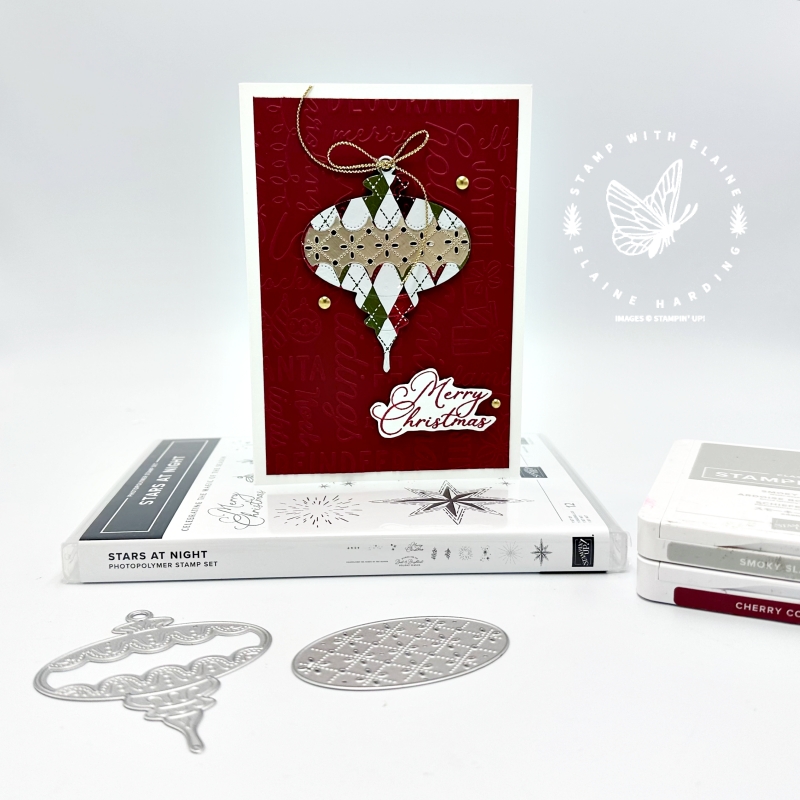 Cherry Cobbler embossed card with Handcrafted elements