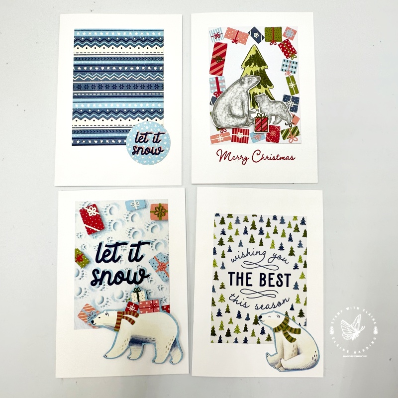 basic white cards made with Beary Christmas Memories & More cards