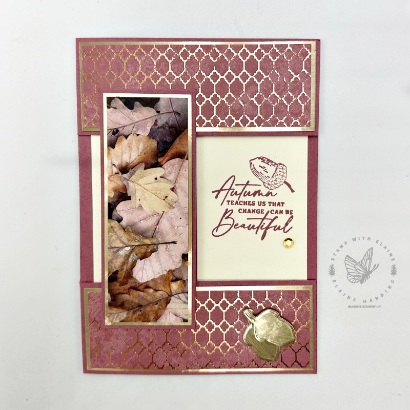 flat lay fun fold Moody Mauve all about autumn card cut out middle