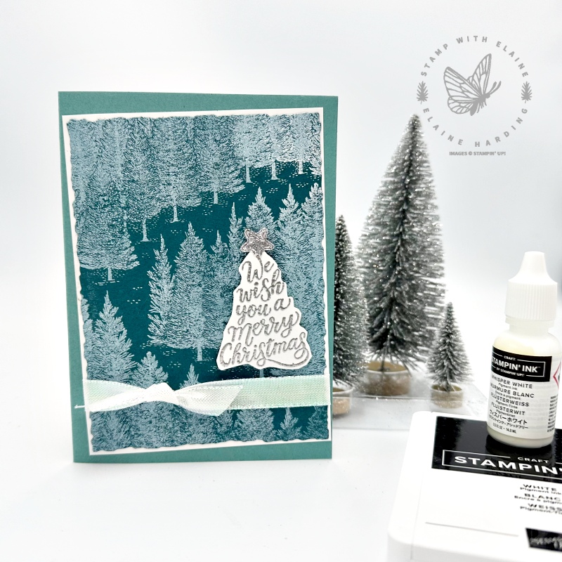 Simple stamping Lost Lagoon  and Pretty Peacock Fragrant Forest with Merriest Trees bundle