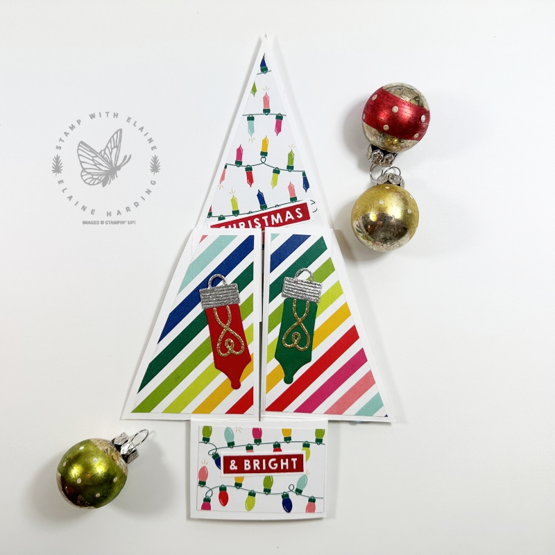 never ending card fold 2 in tree shape with Merry & Bright bundle