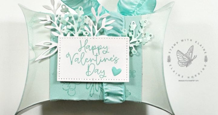 altered square pillow box for Valentine's