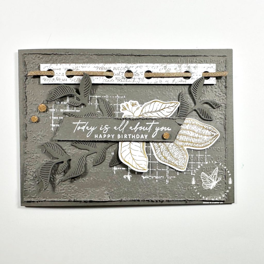 Pebbled Path embossed masculine card with Notes of Nature