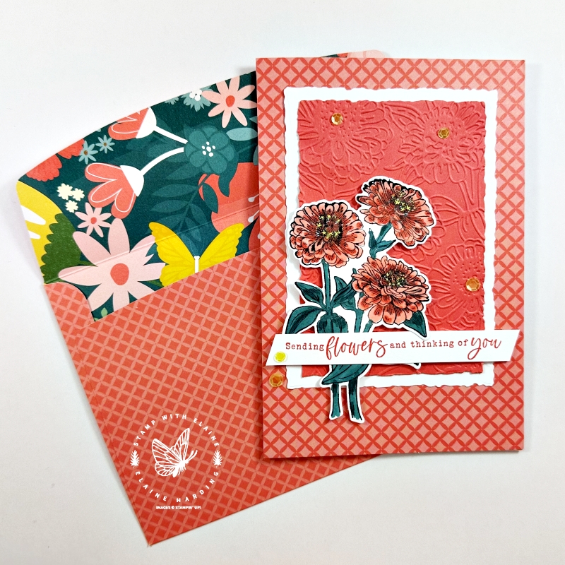 Sweet thoughts memories & More cards & envelops with simply zinnias
